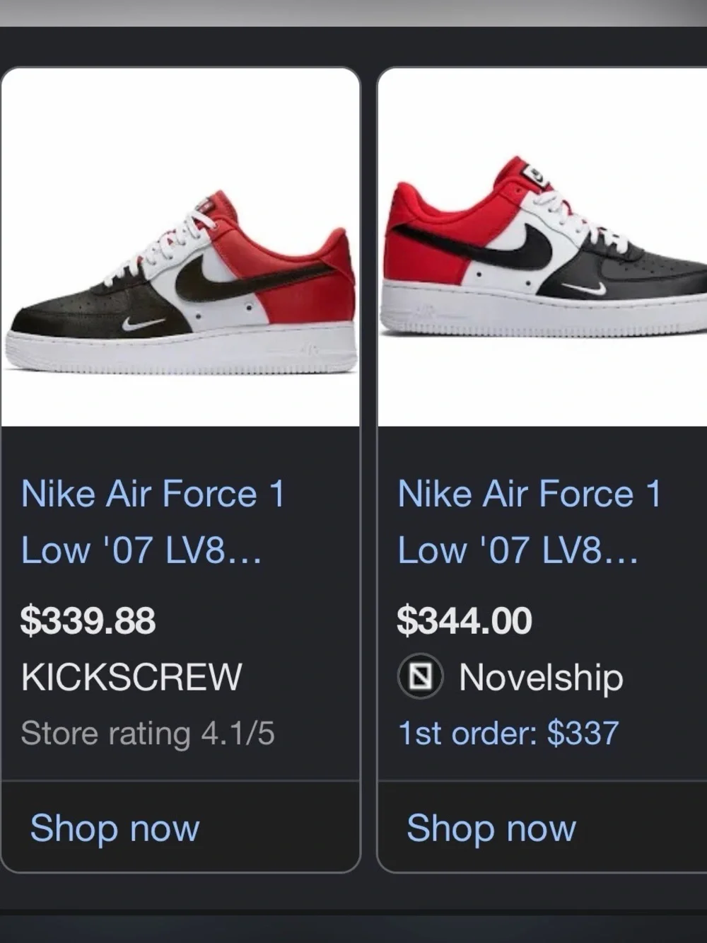 Nike Men’s Air Force 1 “Black Toe” - Black/Red/White